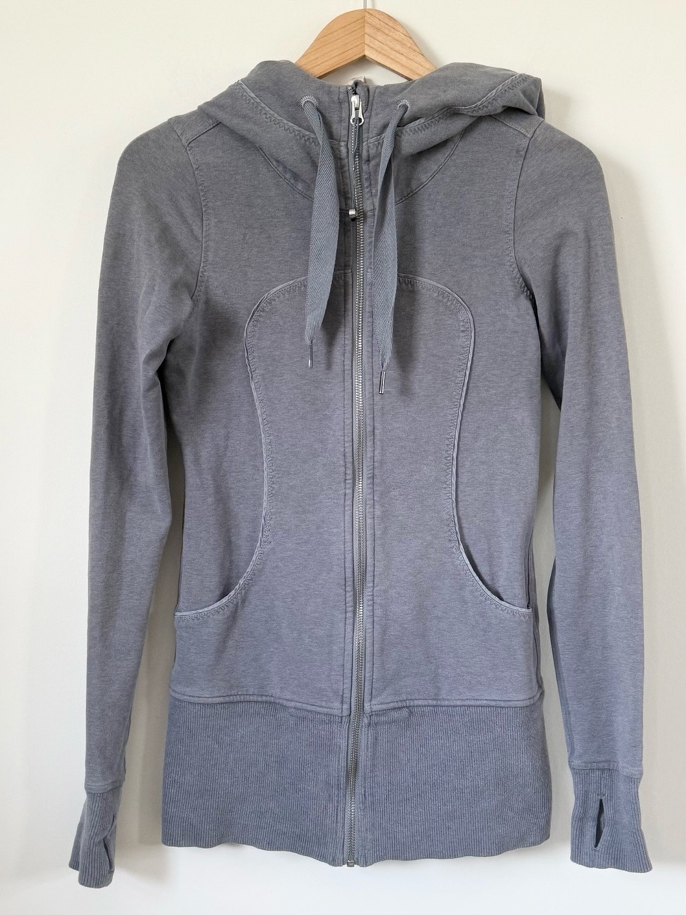 Lululemon Light Gray Scuba Zip-Up Hoodie